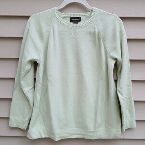 Eddie Bauer Women's 100% Cotton LIME GREEN Crewneck Sweater - MEDIUM